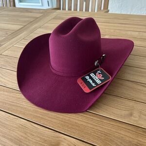 Burgundy Cowboy Hat with Silver Accent